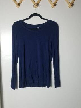 ANA WOMEN'S NAVY LONG SLEEVE BLOUSE SIZE MEDIUM